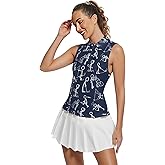 DFZNJRH Golf Shirt Womens Sleeveless Moisture Wicking Athletic Printed Polo Golf Tank Top Women (XS-4XL)