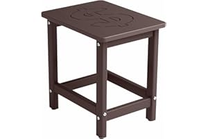 BIVODA 16.6'' HDPE Outdoor Side Table, All-Weather Small Outdoor Table for Adirondack, Patio, Porch, Balcony, Poolside (Coffee)