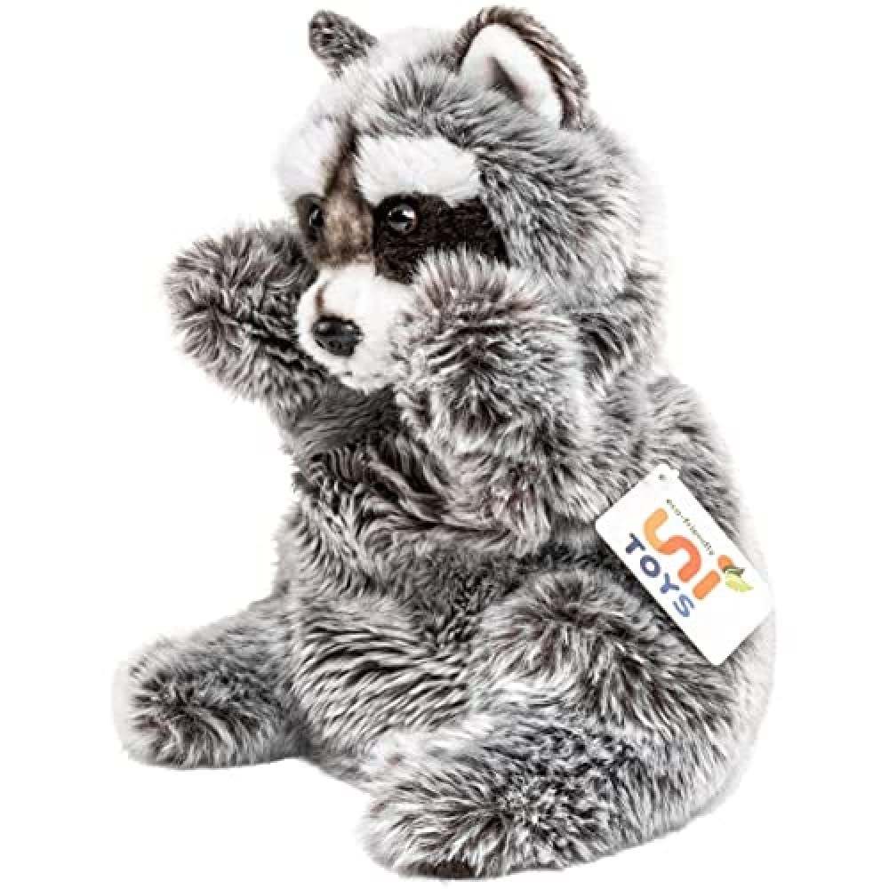 Uni-Toys - Hand puppet raccoon - 26 cm (height) - plush doll, bear - plush toy, cuddly toy