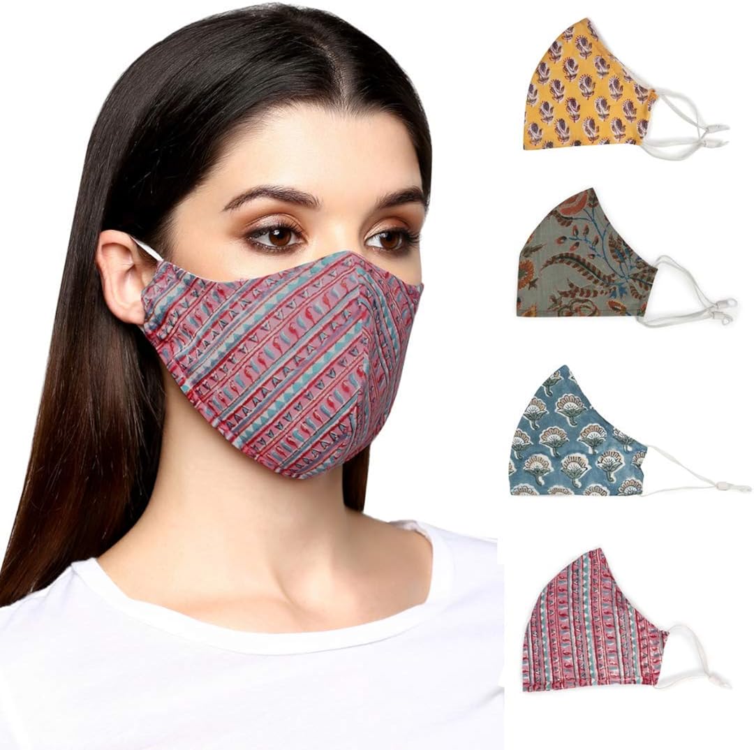 Block Studio Reusable Face covering mask for Woman, Pattern floral cute