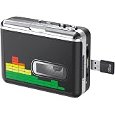 DIGITNOW USB Cassette Player, Portable Walkman Stereo Tape to MP3 Converter, Audio Music Recorder to MP3 Digital File Converter with Earphones, No PC Required, Black, BR607