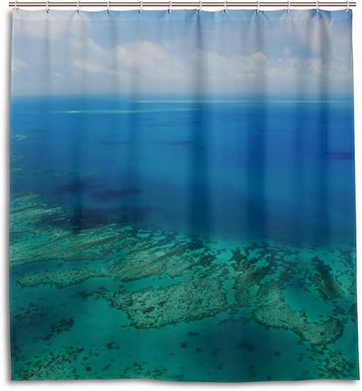 Amazon Com Gjianbing Men Shower Curtain Australia Great Barrier Reef Coral Bathroom Decor Curtain 66 X 72 Inch Machine Washable Waterproof Bathroom Curtains Kitchen Dining