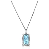 JEAN RACHEL JEWELRY 925 Sterling Silver Necklace for Women - Baguette with Cubic Zirconia Vintage Design - Hypoallergenic, Lead & Nickel Free - Artisan Handcrafted Statement Necklace