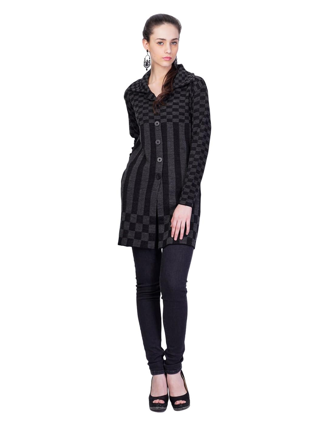 montrex black long coat for women