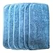 POLYTE Premium Lint Free Microfiber Washcloth Face Towel, 13 x 13 in, Set of 6 (Blue)