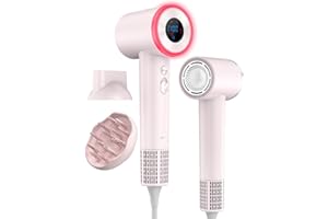 OSOU Diffuser Hair Dryer, High Speed Fast Drying Hair Dryers, Negative Ionic Professional Blow Dryer with 110000 RPM Brushless Motor, Lightweight Low Noise Thermo-Control Hairdryer, Travel with Nozzle