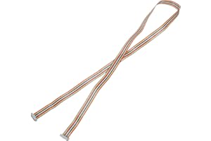 MECCANIXITY IDC Rainbow Wire Flat Ribbon Cable 2.54mm Pitch 16 Pin Connection Line FC Dual Female Gray Connector for DIY Expe