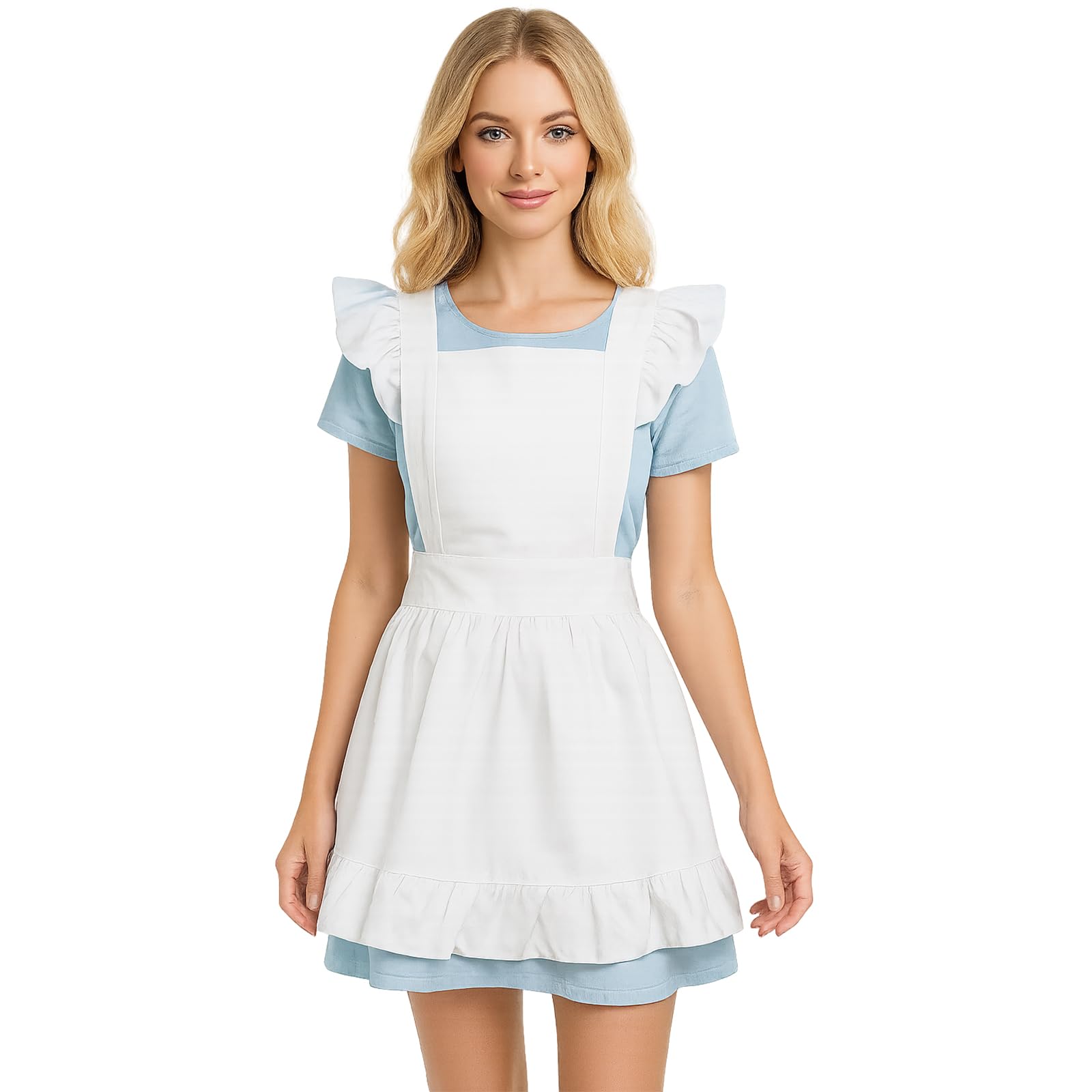 Aspire Retro Ruffle Apron Adjustable Cotton Apron Maid Costume for Women — image 1