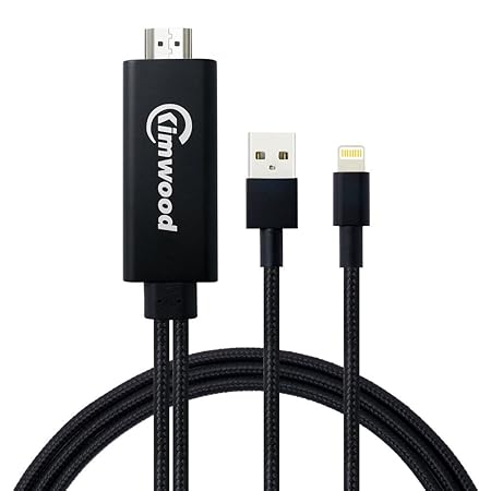 Kimwood HDMI Kabel zu Phone, Digital AV zu HDMI 1080p Kompatibel mit i Phone X /8/8+ /7/7+ /6s TV Projektor,Geräte, Unterstüt