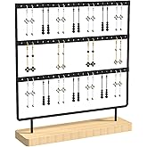 Julysky Earring Holder Organizer,Earring Holder Stand for Hanging Earrings,Earring Display Stand，Earring Organizer Stand，Earring Tree (Black, 3 Layers)