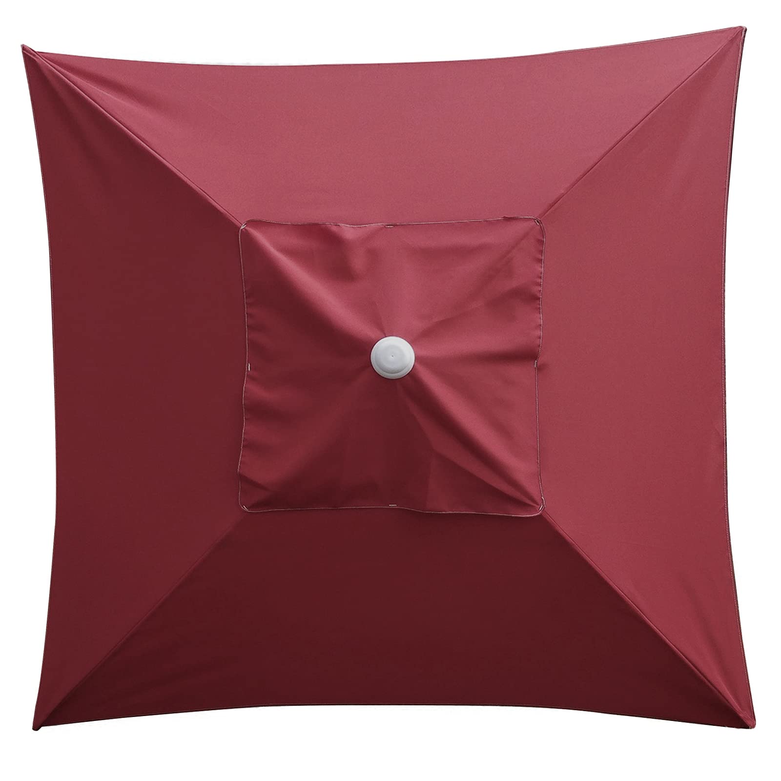 HUIKJI 6.6 x 6.6 ft Patio Umbrella Replacement Canopy, 4 Ribs, Waterproof, UV Protection, Easy Assembly, Wine Red