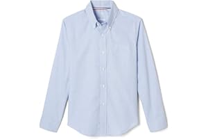 French Toast Boys Long Sleeve Oxford Shirt (Standard & Husky), Light Blue, 12