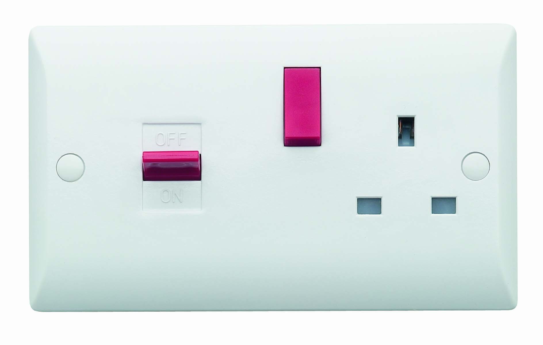 Superswitch SW25 45A Double Pole Cooker Control Unit with 13A Socket