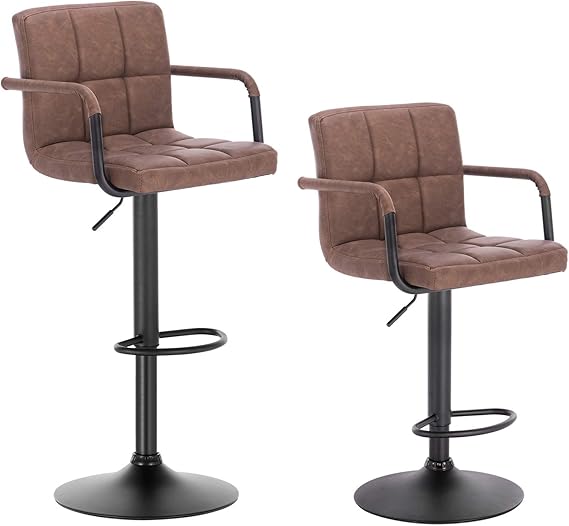 WOLTU Bar Stools Dark Brown Bar Chairs Breakfast Dining Stools for