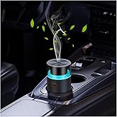 HODEMI Portable Smart Car Essential Oil Diffuser,Cordless Mini Cold Mist Aromatherapy Air Freshener Diffuser with Mode Memory,Auto On/Off,4/8 Timer Modes,for Bedroom Office and Travel (Black)