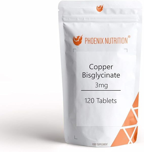 Copper Bisglycinate 3mg x 120 Tablets (Bioavailable Chelated Form) by