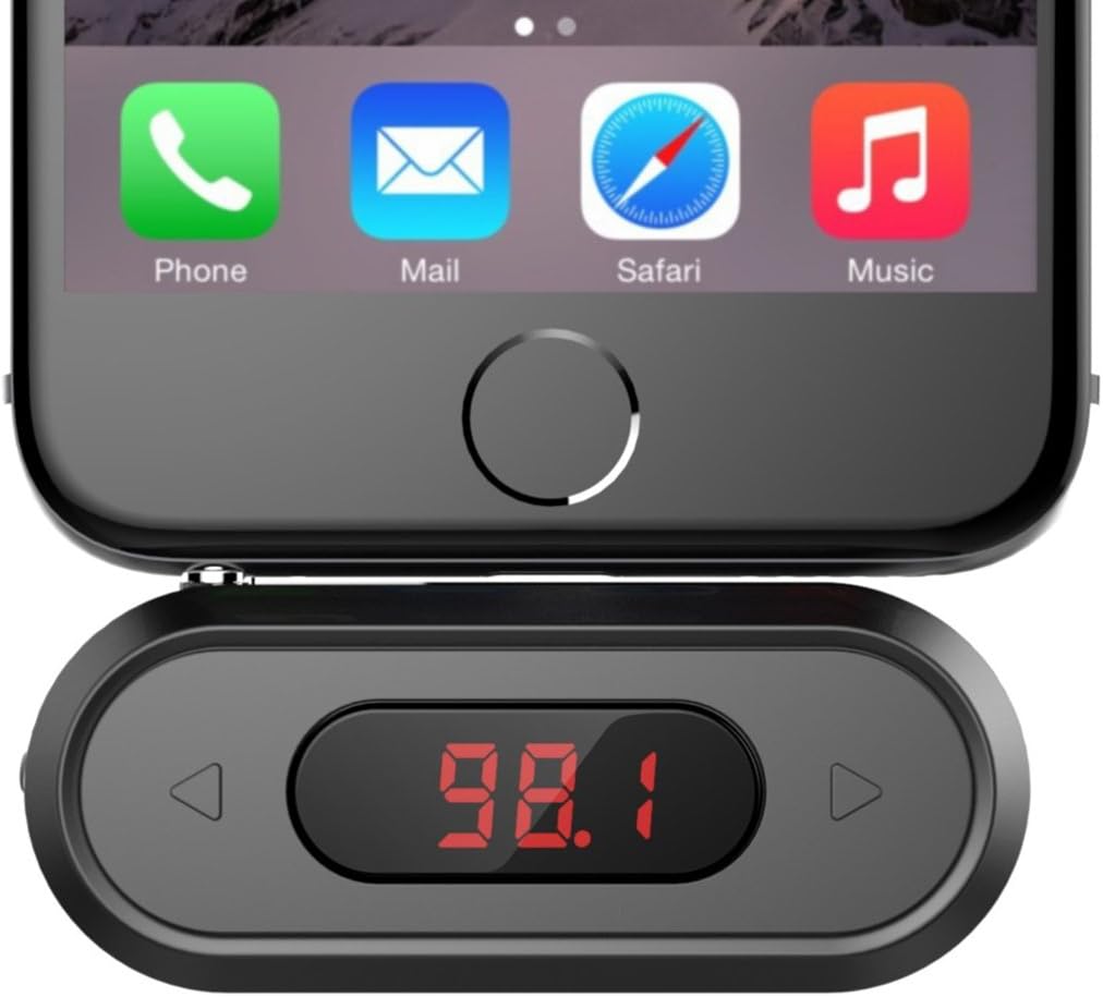 Doosl 3.5 mm FM Transmitter Hands-Free Calling Wireless Radio Car Kit, Compatible with iPhone, iPad, iPod, Samsung, HTC, MP3, MP4 and Most Devices with 3.5 mm Audio Jack
