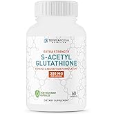 TerraForm Nutrition Extra Strength S-Acetyl Glutathione 300mg – 60 Acid-Resistant Capsules - Premium Glutathione Supplement - Highly Bioavailable & Stable Form SAG Supplement – Made in USA