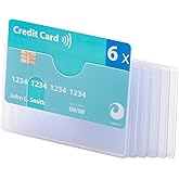 valonic Credit Card Sleeves - 6-Pack - Insertion from Above - Sturdy Transparent Plastic Sleeves - Protector Sleeves