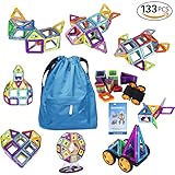 Magnetic Blocks,Magnetic Building Blocks Toys Set,Kuloe Kids Magnetic Toys Educational Building Tiles Blocks-133Pcs