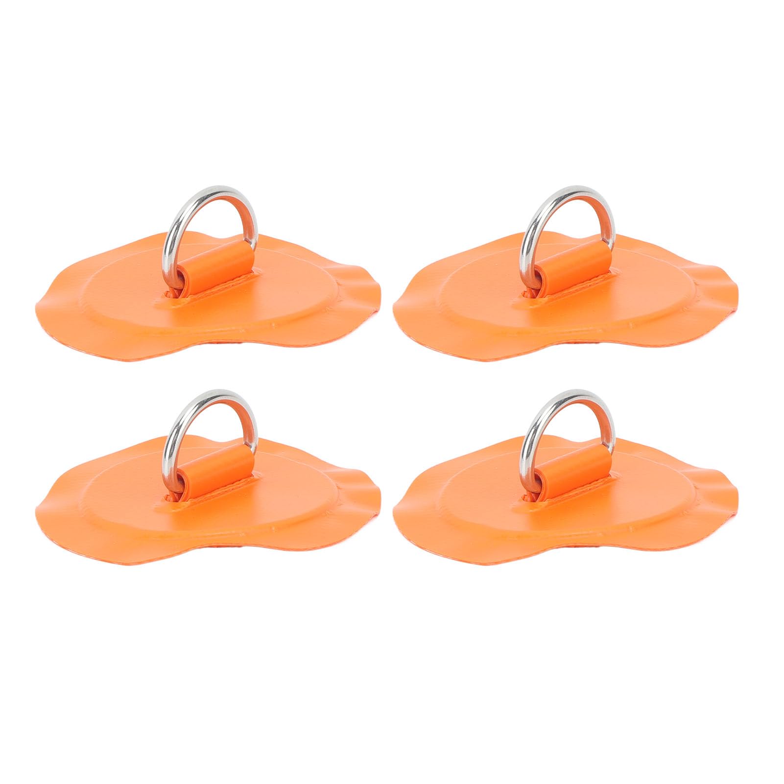ZAWELIYO 4pcs Boat Rigging D-Ring, Inflatable Boat D Ring Pad Kayak D Ring Small Round Pad Watercraft Parts Accessories (Orange)