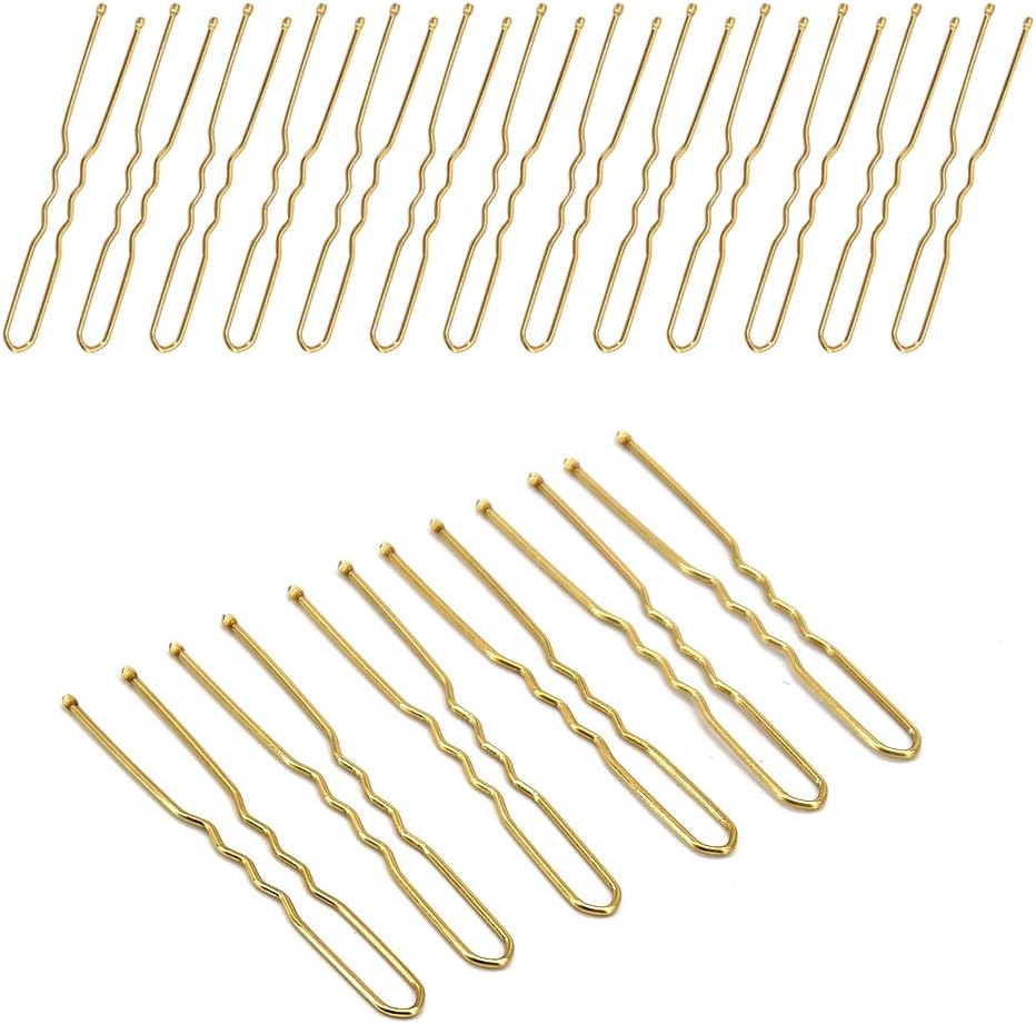 Homo Trends 100Pcs Hair Pins, 6CM/2.4 Inch Hair Grip Blonde Bobby Pin U Shaped Bun Hair Pin for Women Girl