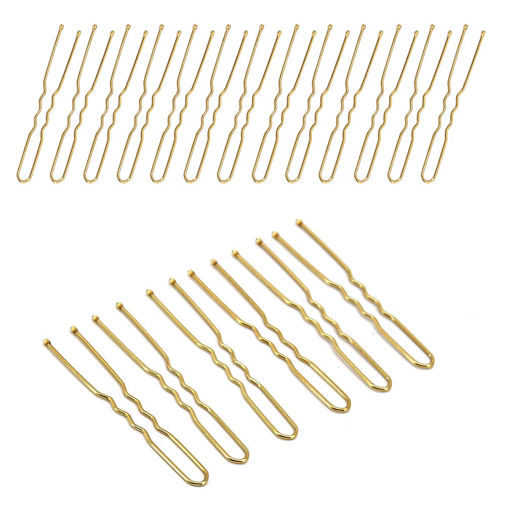 Homo Trends 100Pcs Hair Pins, 6CM/2.4 Inch Hair Grip Blonde Bobby Pin U Shaped Bun Hair Pin for Women Girl