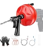 35 FT Double Mode Drain Snake Tools, 11-in-1 Drain Auger Sink Drain Unblocking Plumbing Snake Kitchen Bathrom Shower Sink Snake Real Dyis Red - View #8