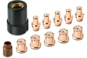 SHINNOUS Plasma Cutting Consumable Kit for Eastwood Versa-Cut 40 Cutter Torch 40Amps Trafimet CB50 Plasma Torch (Electrode+Tip+Swirl ring+Shield Cup)