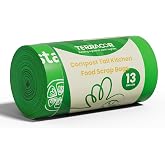 TERRACOR 13 Gallon Compostable Trash Bags, 40 Bags Compost Bags for Countertop Bin, Camping Toilet Bags for Portable Toilet,
