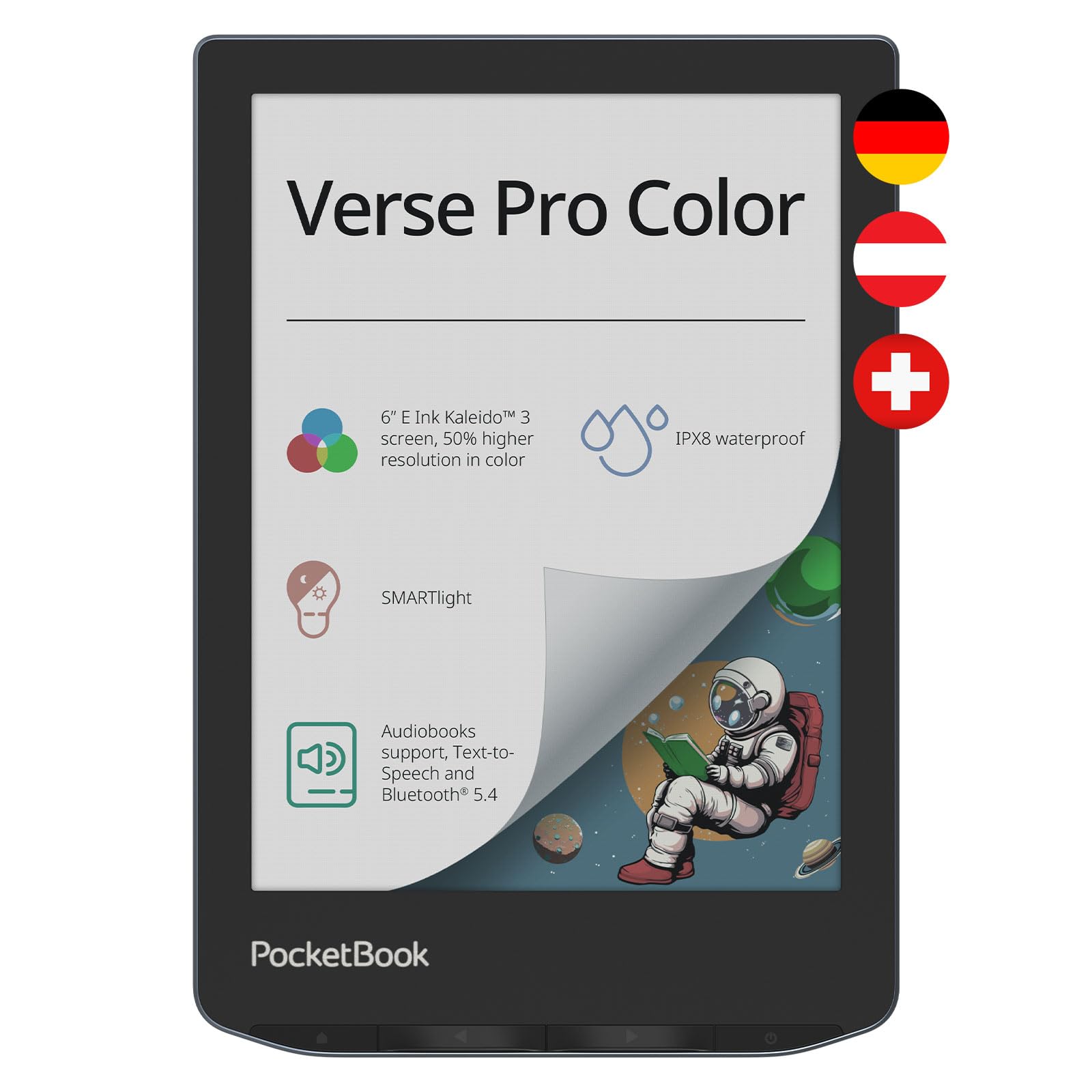 Pocketbook Verse Pro Color Blaugrau 16GB eBook-Reader 6" Dach-Version Touch eINK