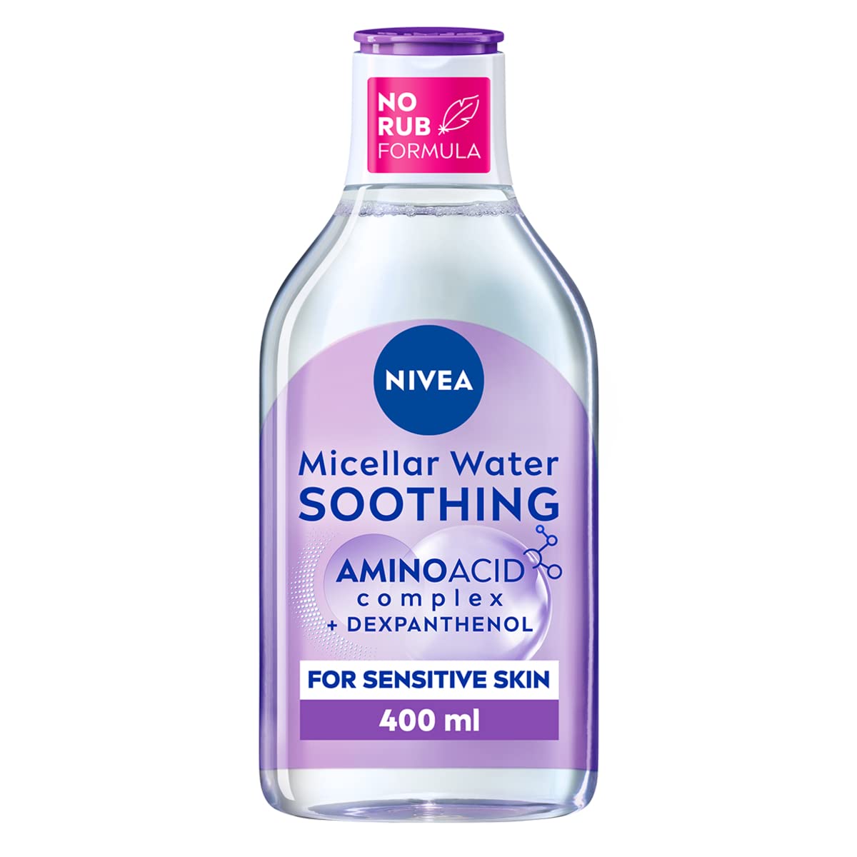NIVEA Micellar Water Soothing, Fragrance Free Eye Makeup Remover, Micellar Cleansing Water for Sensitive Skin, Gentle Skin Cleanser (400ml) (Pack of 5)