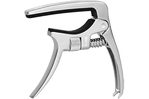 SGPRO Adjustable Capo for Acoustic Guitars, Electric Guitars, and Ukuleles - Superior Zinc Alloy and Silicone Made (Adjustable Silver)