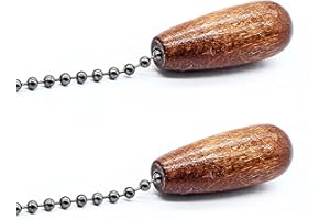 Waziaqoc 2Pcs Brown Ceiling Fan Pull Chain, Wooden Extender Decorative Fan Chains Extension Pulls Ornaments for Ceiling Light Lamp Fan Chain