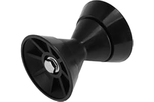 Partuto 3" Boat Bow Trailer Roller with End Bells, 1/2 Inch Shaft Boat Bow Stop Bell Roller with Bells, Durable PVC Material,