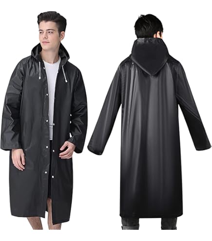Poncho De Pluie Réutilisable Homme - Imperméable Et Respirant, Avec Capuche Et Bandes Réfléchissantes | Léger, Pour Randonnée, Vélo, Travail