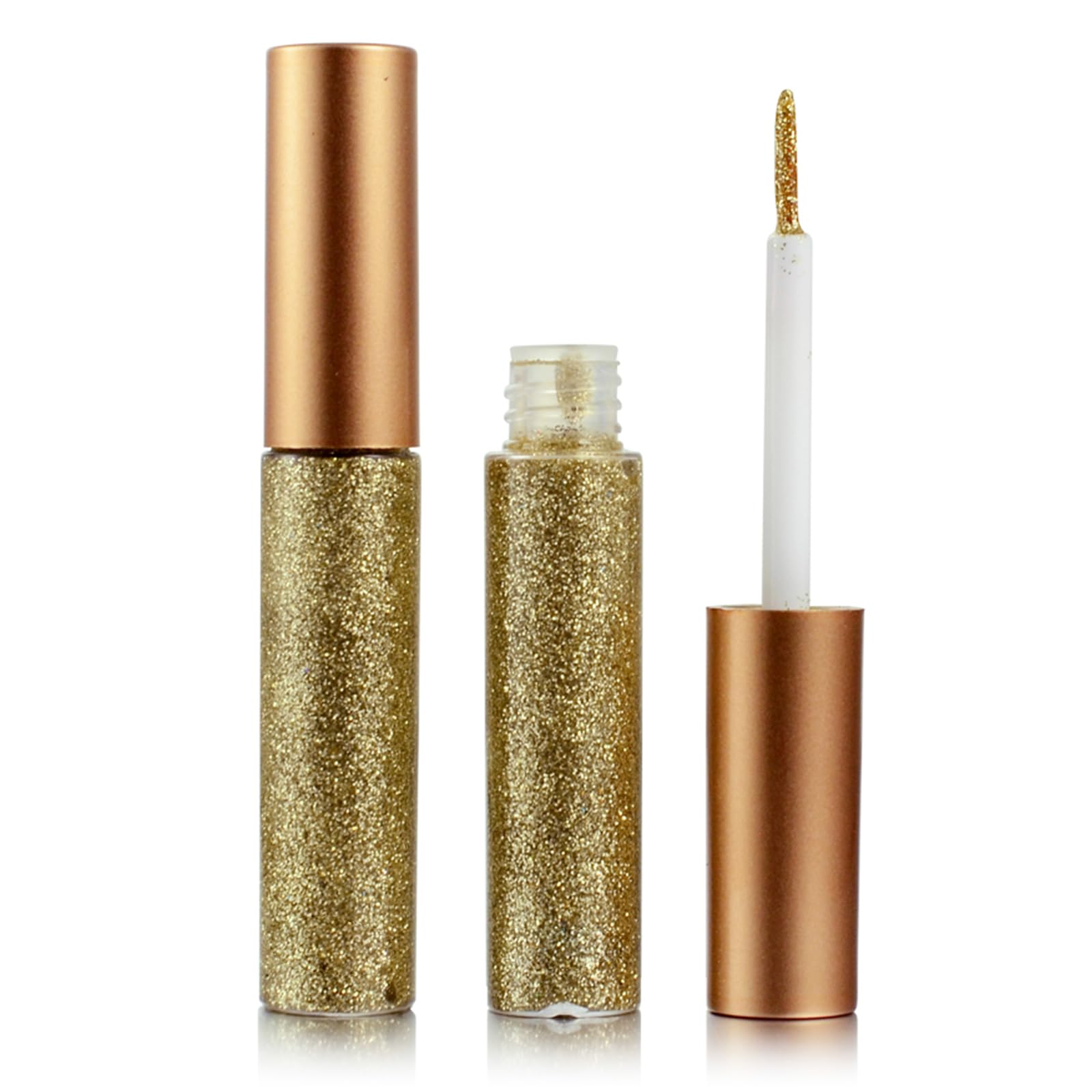 Photo 1 of DekRion Glitter-Eyeliner,Gold Giltter-Eyeliner, Long-lasting Waterproof Eye-Glitter Makeup, Silver, Gold, Pink Green High-pigmented Colorful Eye Liner Liquid