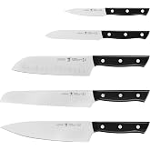 Henckels Dynamic 5-Pc Knife Set with Chef, Bread, Utility, Paring, Santoku | The Perfect Kitchen Knife Set for Effortless Cutting, German Engineered, Informed by 100+ Years of Mastery. Dishwasher safe