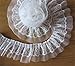 5 Yard 2-Layer Quality Pleated Organza Lace Edge Gathered Trim Ribbon 6 cm Width Vintage White Edging Trimmings Fabric Embroidered Applique Sewing Craft Wedding Dress DIY Decor Clothes Embellishment