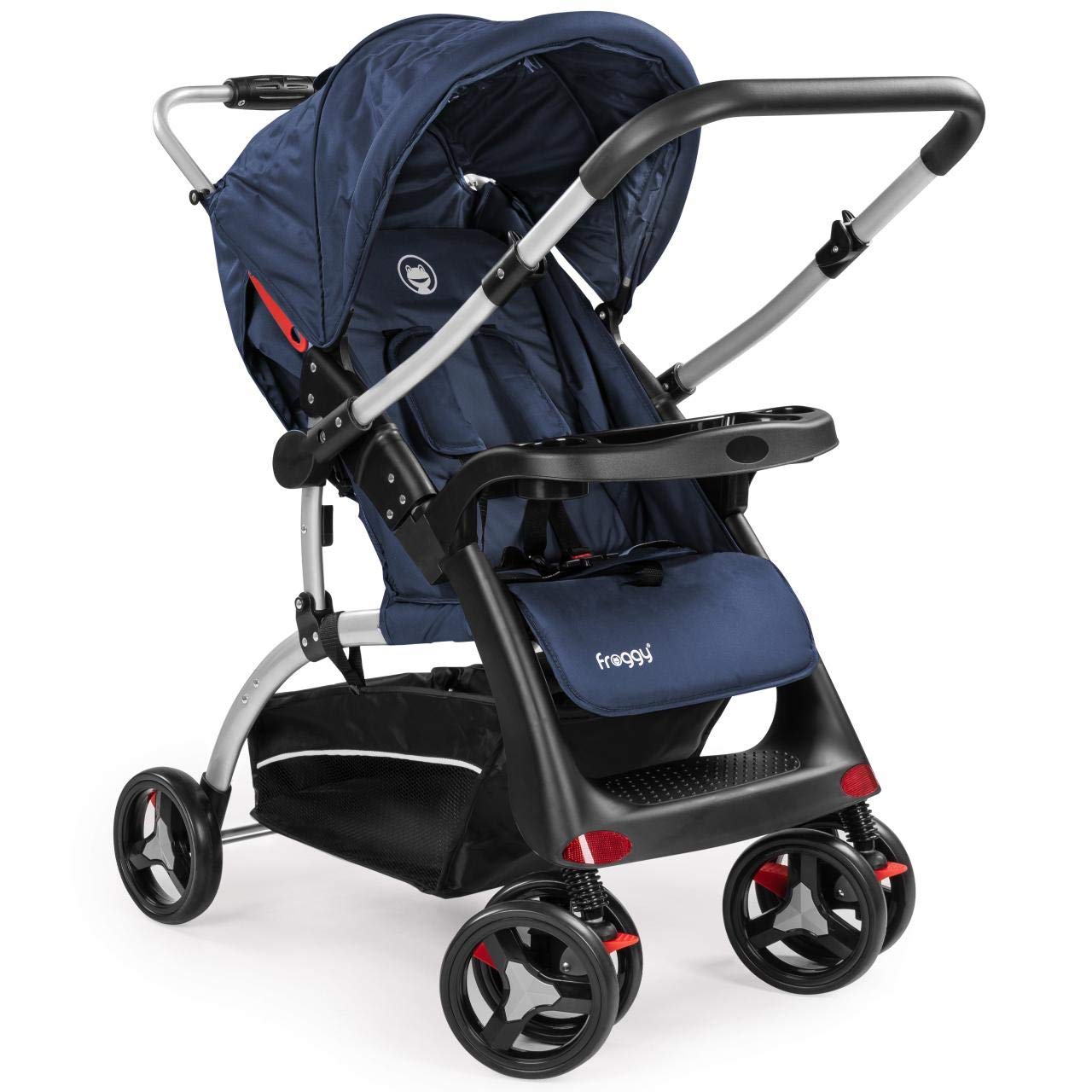 Froggy Buggy RANGER S4-2 Kinderwagen Kinderbuggy umklappbarer Schiebegriff Ein-Knopf Falttechnik Gepolsterter 5-Punkt Sicherheitsgurt NAVY