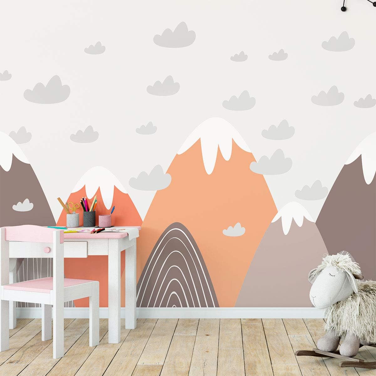 Ambiance Stickers Scandinavian Nordic Mountains Wall Decals, DIY Home Decor, Peel and Stick Removable Stickers, Waterproof and Self Adhesive Wall Art - H50 x L140 cm