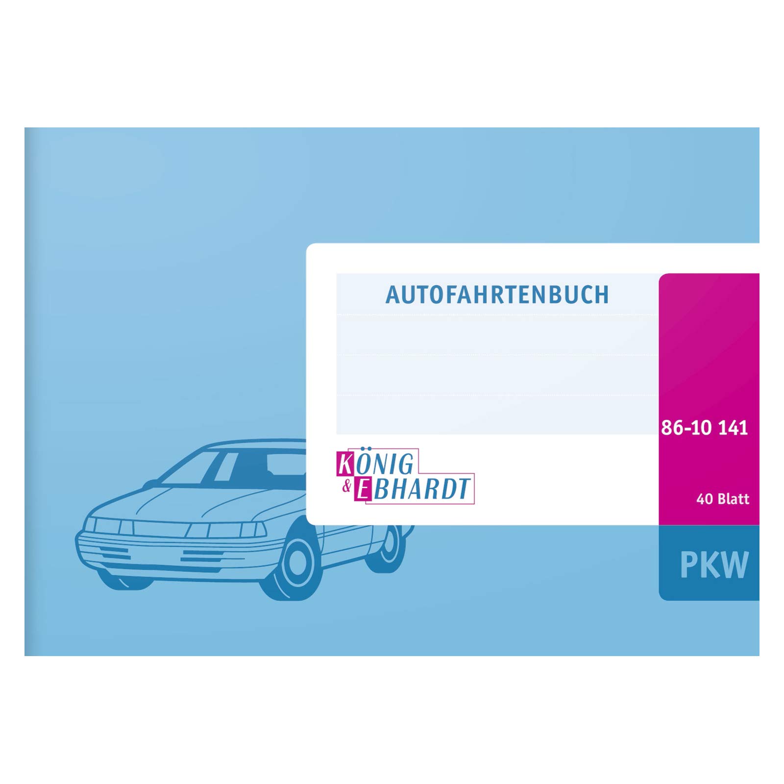 König & Ebhardt 8610141/Log/Account Book (A6 Landscape Cardboard – Cover, 40 Sheets) Light Blue