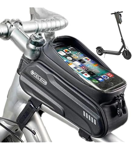 Sac De Cadre Vélo étanche – Compatible IPhone 15/14/13/12 Jusqu'à 6,7 Pouces, Rangement 1,5L, écran Tactile