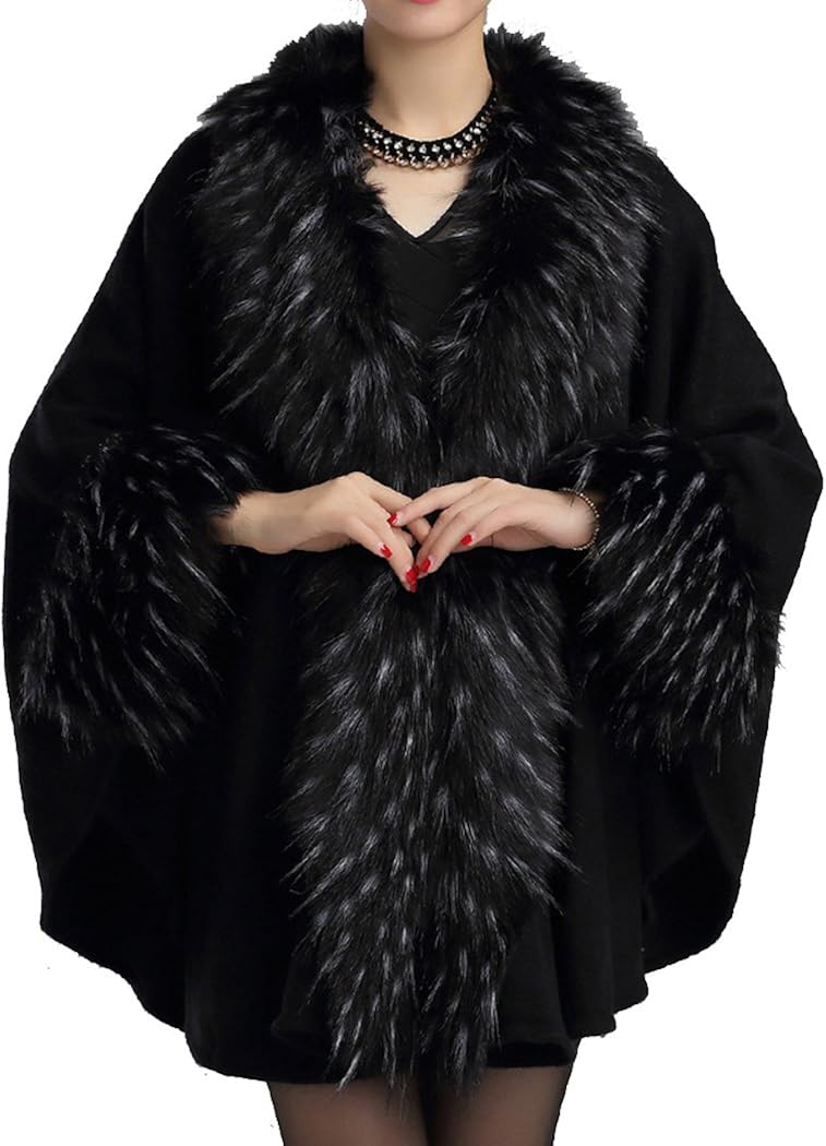 faux fur cape coat