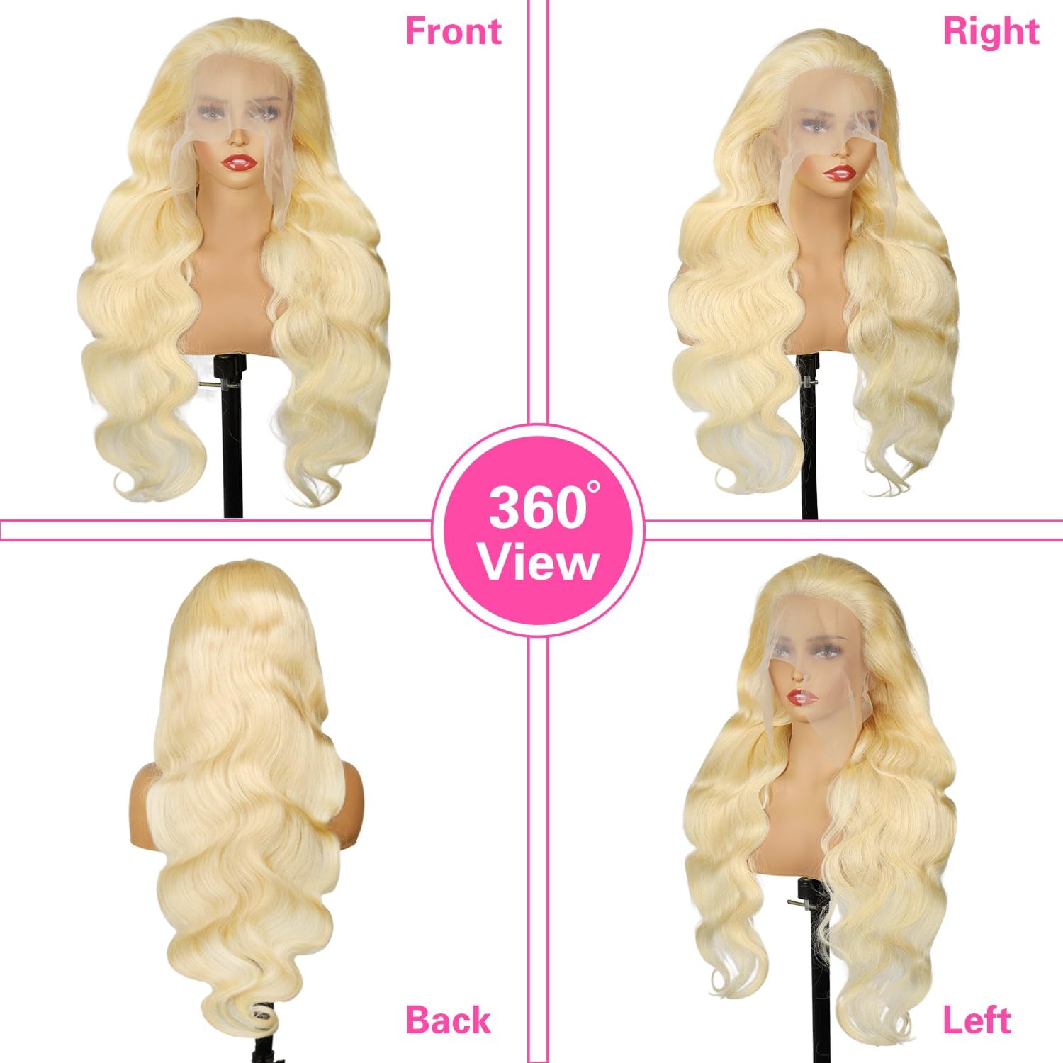Resore 613 13x6 Lace Front Wig Human Hair 200 Density Body Wave Blonde Lace Front Wigs Human Hair 28 Inch Full & Thick 613 HD Lace Frontal Wig Pre Plucked with Baby Hair for Women.