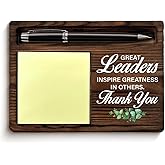 Thank You Leader Gifts Sticky Note Holder Appreciation Gifts for Boss Manager Leader, Leadership Self-Stick Note Pad Holders Home Office Decor