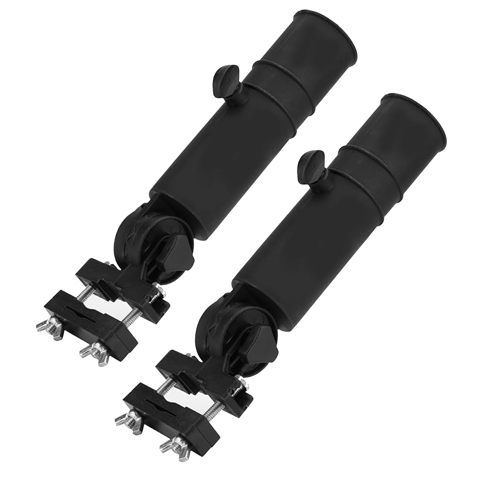 Sicheii Golf Cart Umbrella Holder Mount, Adjustable Umbrella Holder for Golf Push Cart, Universal Golf Trolley Umbrella Holder Clamp Stand for Fishing Beach Chair Stroller Wheelchair (2 Pieces)