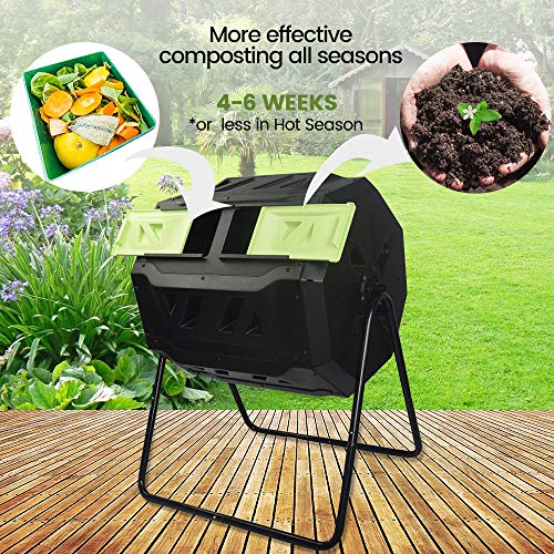 SQUEEZE master Large Compost Tumbler Bin Outdoor Garden RotatingDual