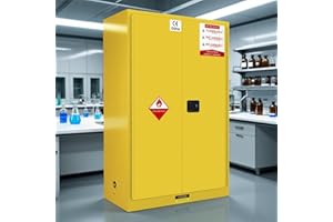 POWKOL 272 Gallon Flammable Liquid Storage Cabinet Fireproof Metal Cabinet with 3 Point Lock, Adjustable Shelves for Industrial, Scientific, Warehouse Use