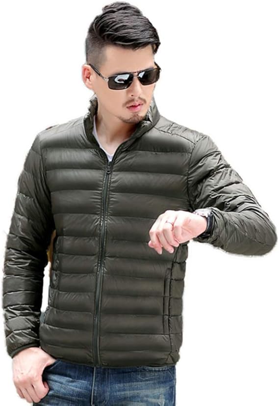 Amazon メンズ 立ち襟 ダウン ジャケット ショート丈 長袖 メンズ 軽量 カジュアル アウター 秋服 冬服 メンズファッション カジュアル 中綿 ジッパー付き かっこいい 薄い 男性 日常 コート ベーシック かっこいい コート ジャケット 通販